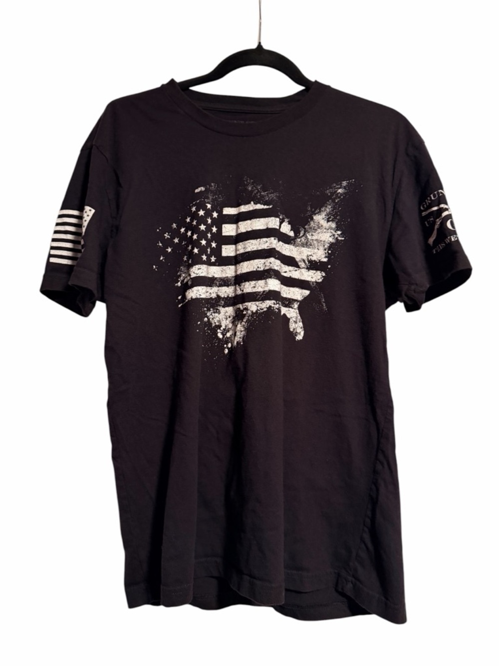 Grunt Style Patriotic Black Short-Sleeve Graphic Flag Tee Size Large